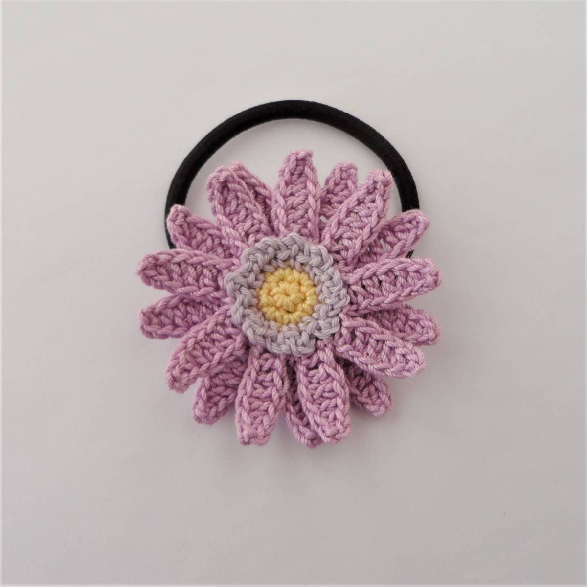 ガーベラのヘアゴム*PU*レース編み*ハンドメイド*b38拍卖