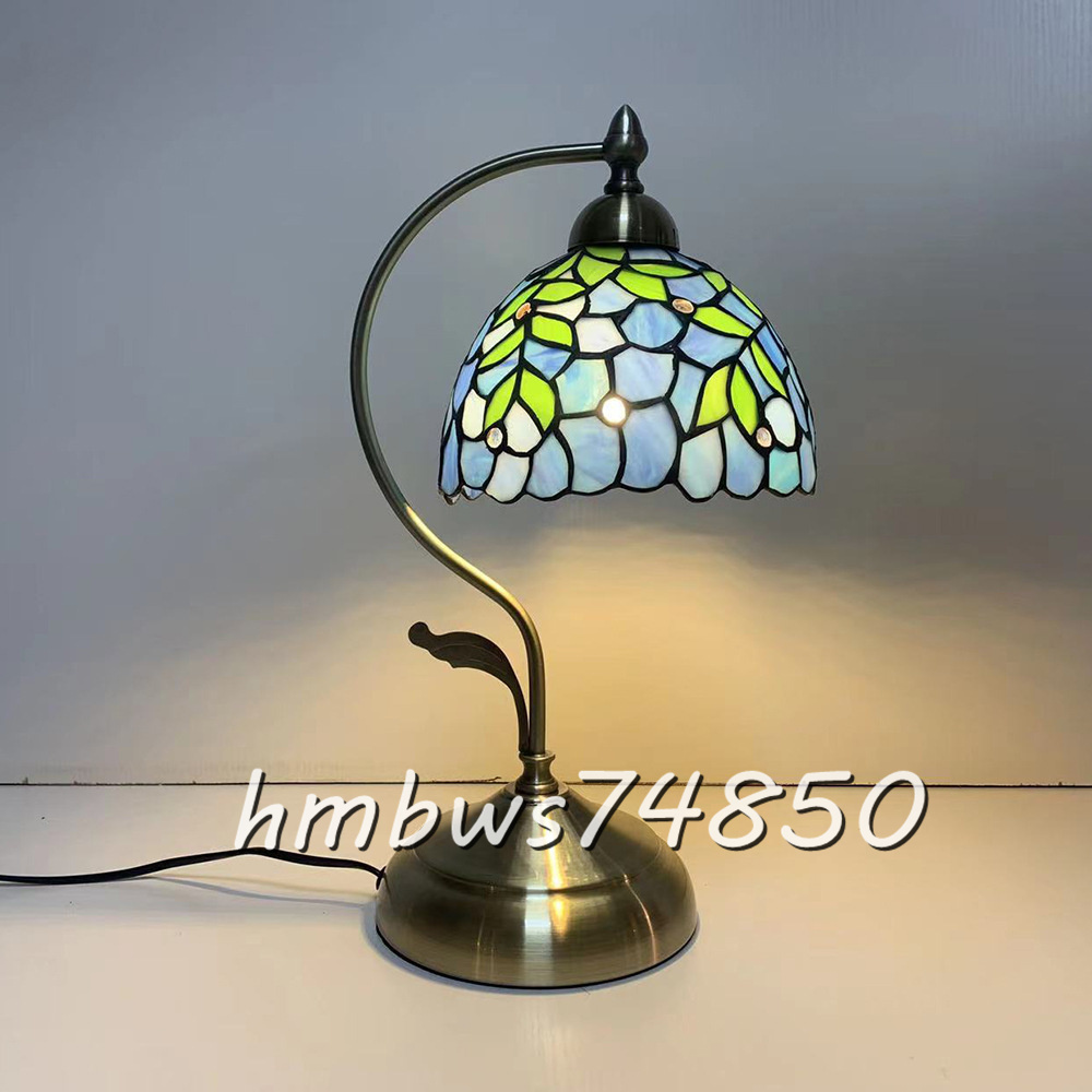 新品◆芸術品ステンドランプ 照明 ステンドグラス デスクライト 花柄 レトロな雰囲気 ティファニー ランプ 室内装飾拍卖