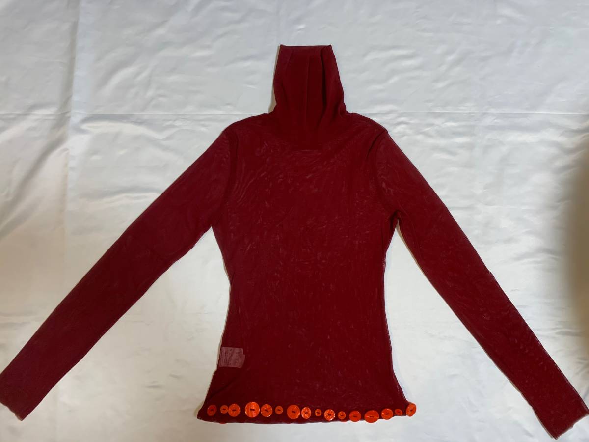 Jean Paul GAULTIER ジャンポールゴルチエ ゴルチェ パワーネット メッシュ ボルドー アーカイブ archive mesh tops拍卖