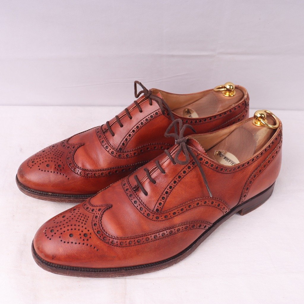 クロケット&ジョーンズ 9 1/2 F /ウィングチップ 内羽根 ブラウン Crockett&Jones FINSBURY フィンズベリー メンズ 中古 ds3613拍卖