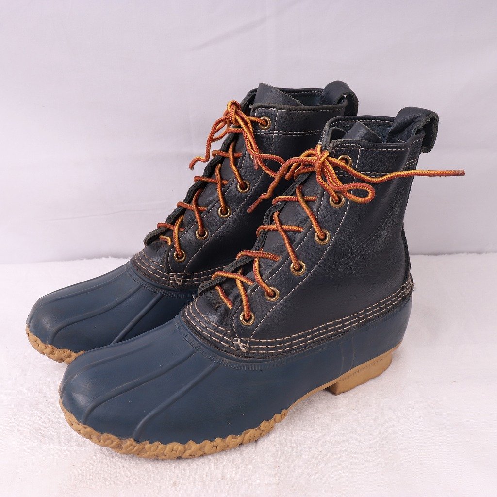 ビーンブーツ 8 /24.5cm-25.0cm 位 ネイビー アメリカ製 LLビーン USA製 L.L.Bean ウィメンズ レディース アウトドア 中古 ブーツ bb856拍卖