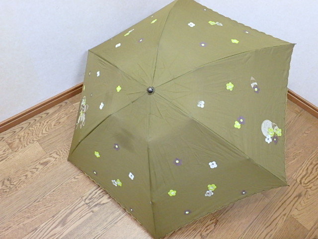 60s305k 折りたたみ傘 NEISHA 日傘 花柄 ムーンバット レディース 女性用 グリーン 中古(北海道・沖縄・離島は発送不可)拍卖