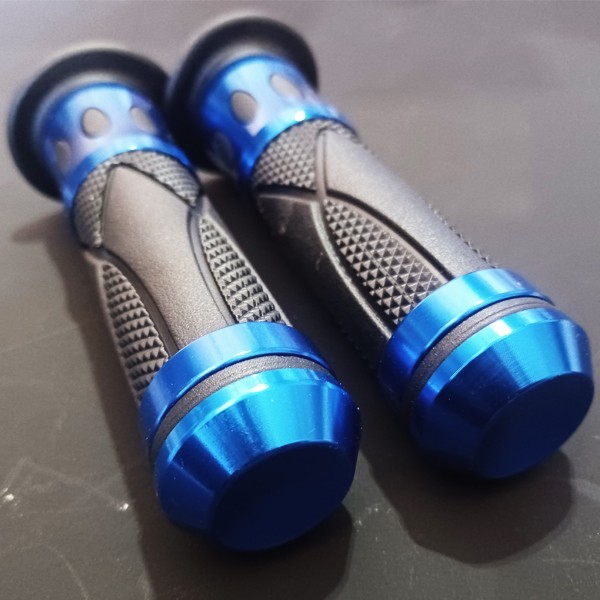GPZ400R GPZ600R GPZ750R GPZ900R GPZ1000RX GPZ1100/R GPX400R ZXR250 汎用 アルミ ラバー グリップ ハンドル バーエンド アクセル 青拍卖