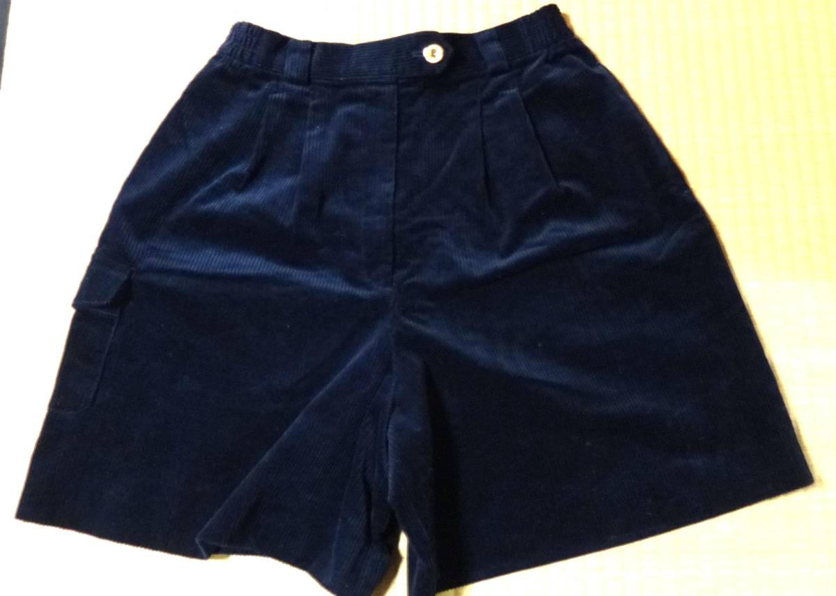 ★MUNSINGWEARマンシングウエア、Mサイズ、紺色コーデュロイのキュロット、ゴルフに★拍卖