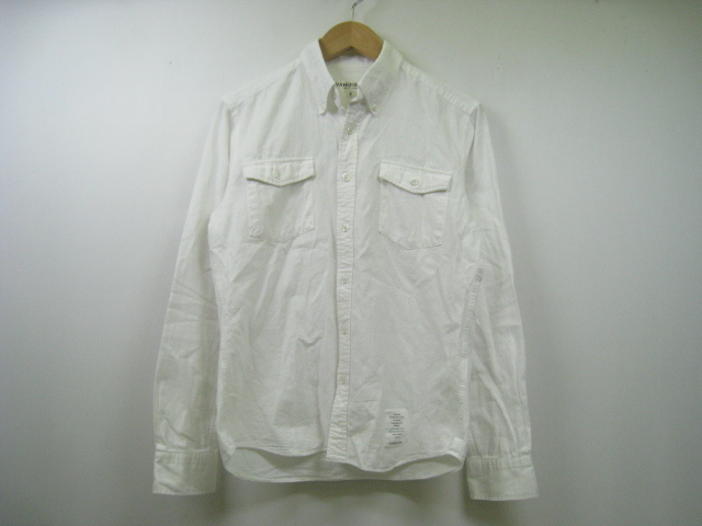 VANQUISH ヴァンキッシュ バンキッシュ シャツ 長袖 白 ホワイト サイズS拍卖