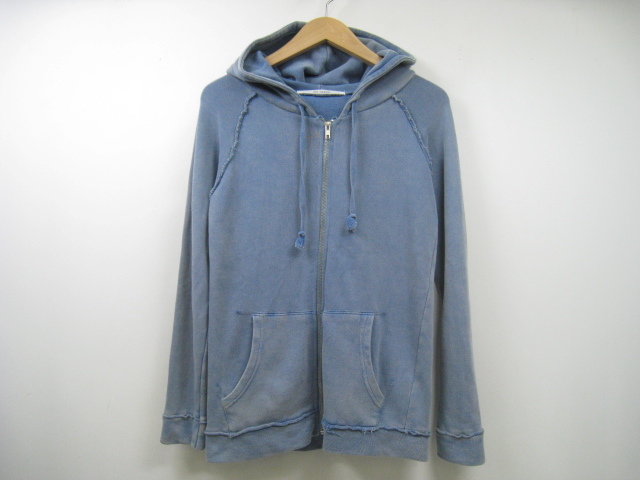 RAY CASSIN レイカズン パーカー 長袖 ジップアップ ダメージ ユーズド加工 青 ブルー サイズF拍卖