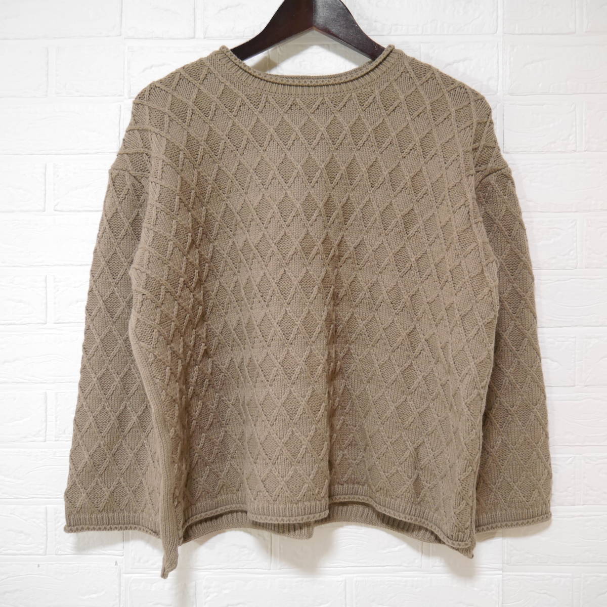 A641 ◇ coen | コーエン アクリルニット 茶 中古 サイズF拍卖