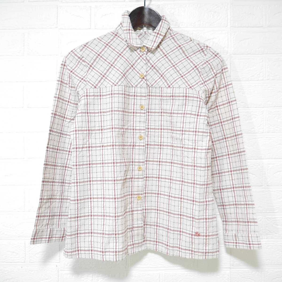 A648 ◇ Golden Bear | ゴールデンベア 長袖袖シャツ 赤/チェック 中古 サイズM拍卖