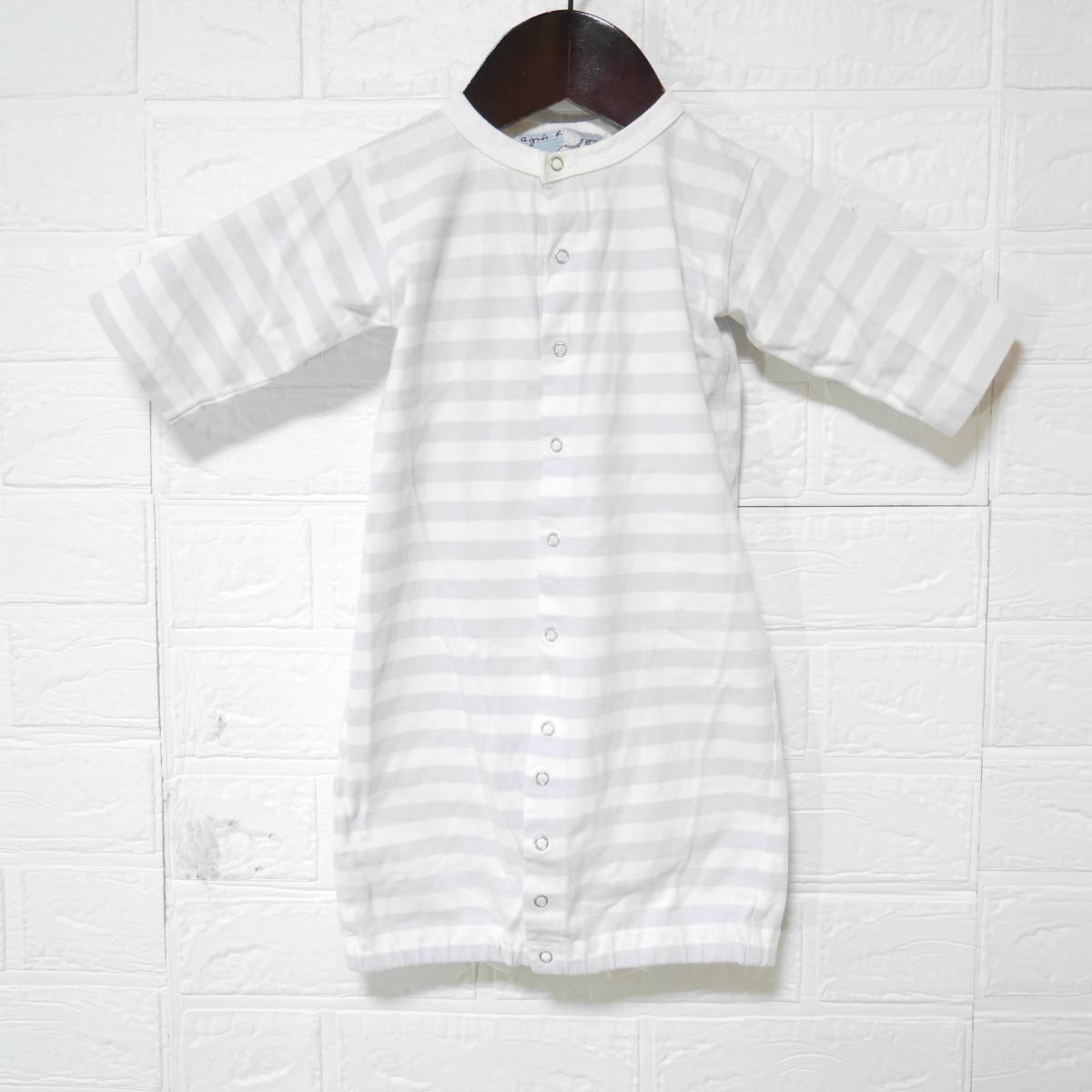 A649 ◇ agnes b | アニエスベー ロンパース 薄い青/白 中古 サイズTU拍卖