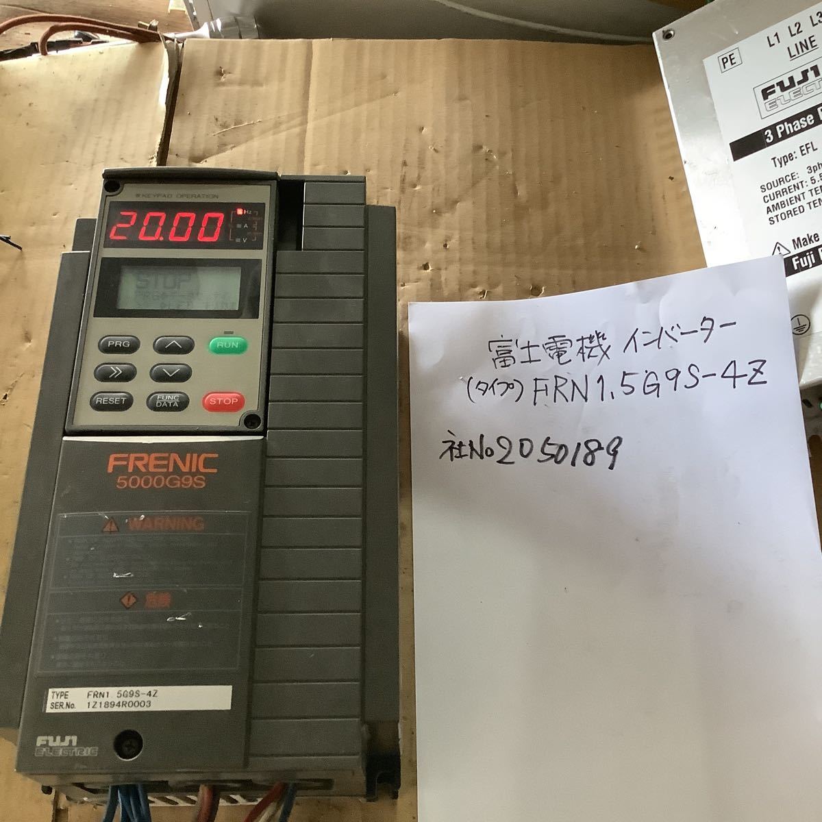 富士電機 インバーターFRN1,5G9-4z 中古品一般的な通電まで済みです。拍卖