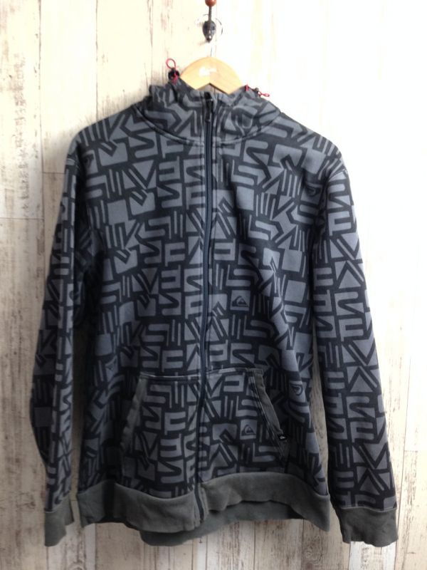 激レア・QUIKSILVER クイックシルバー 総ロゴフルジップパーカー XLサイズ 希少モデル 拍卖