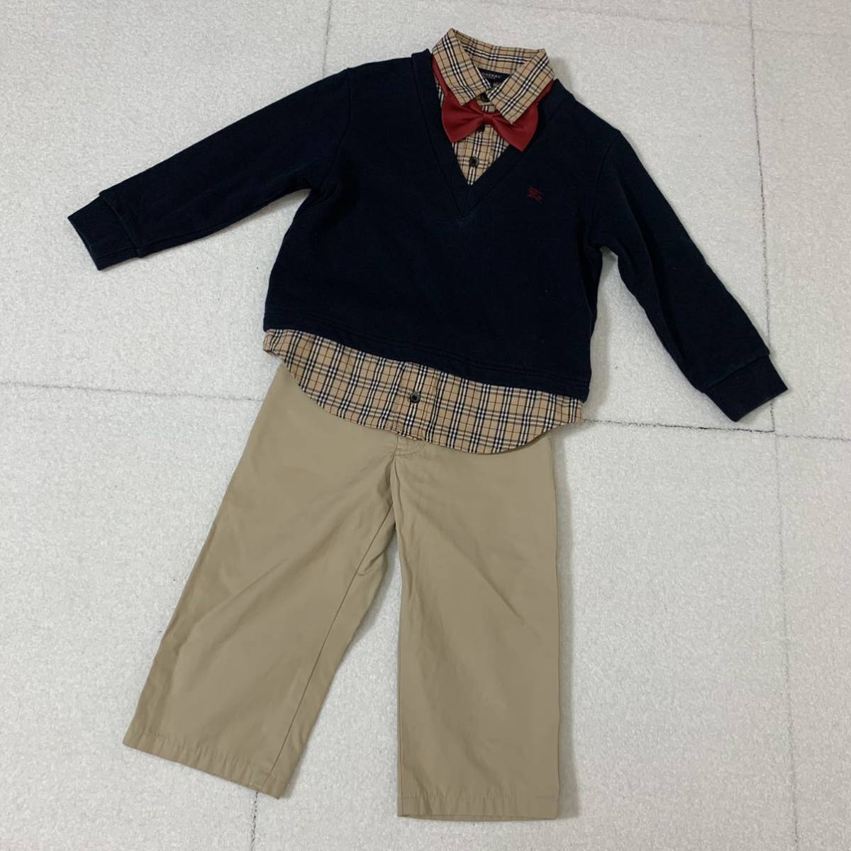 BURBERRY LONDON セットアップ 男の110cm バーバリーロンドン 発表会 入学式 結婚式 フォーマル ノバチェック拍卖