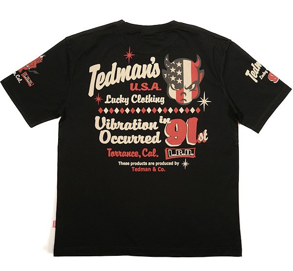 テッドマン/Tシャツ/ブラック/TDSS-559/XXL/エフ商会/カミナリモータース拍卖