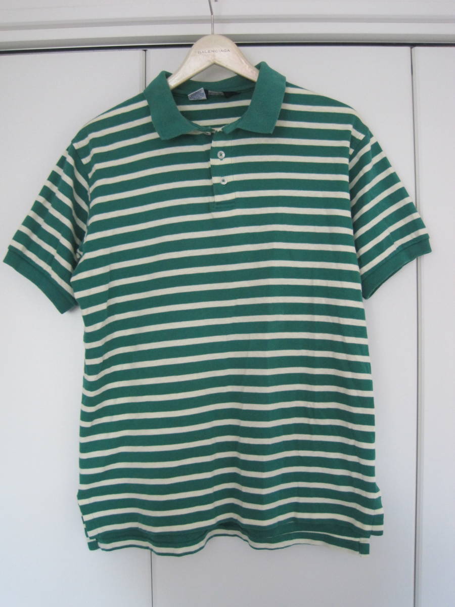 レア アメリカ製 LANDS'END ランズエンド ボーダーポロシャツ M拍卖