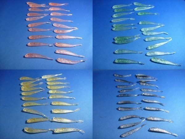 カタクチ、シラス、キビナゴ似のルアー20個、シオ、ツバス、サバ小型青物には最強ジギングサビキに・おまけ仕掛け×2セット拍卖