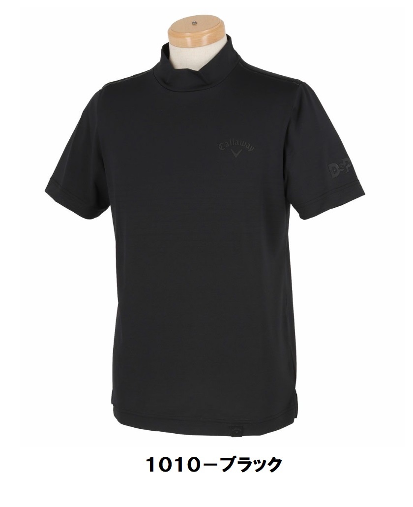 キャロウェイ 【Callaway】 メンズ パネルメッシュジャカード 半袖モックネックシャツ C22134116 ブラック LL 【2427】ネコポス対応拍卖
