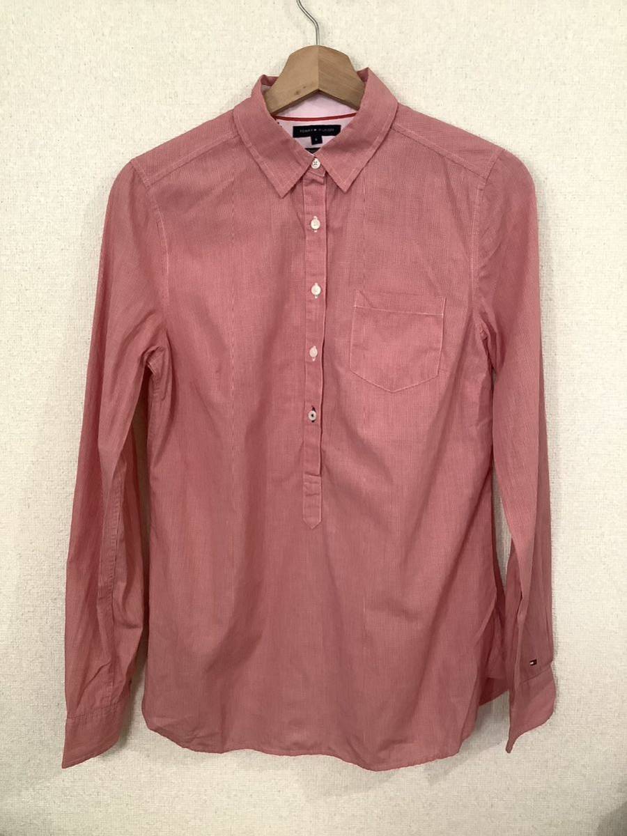 TOMMYHILFIGER トミーヒルフィガー ギンガムチェック プルオーバーシャツ レディース レッド 古着拍卖