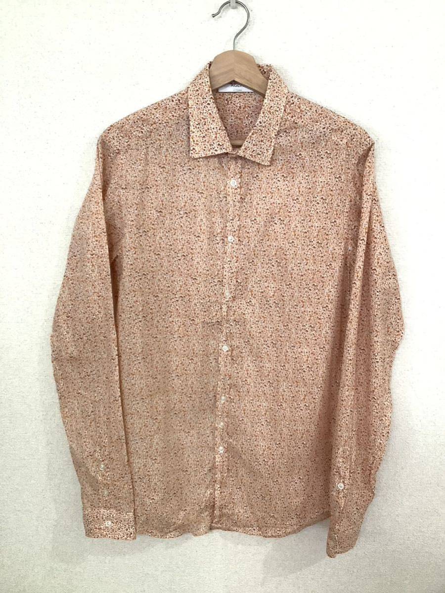 AGLINI シャツメーカー 花柄シャツ 長袖シャツ コットンシャツ メンズ 紳士服 古着 セレクト カラーシャツ拍卖