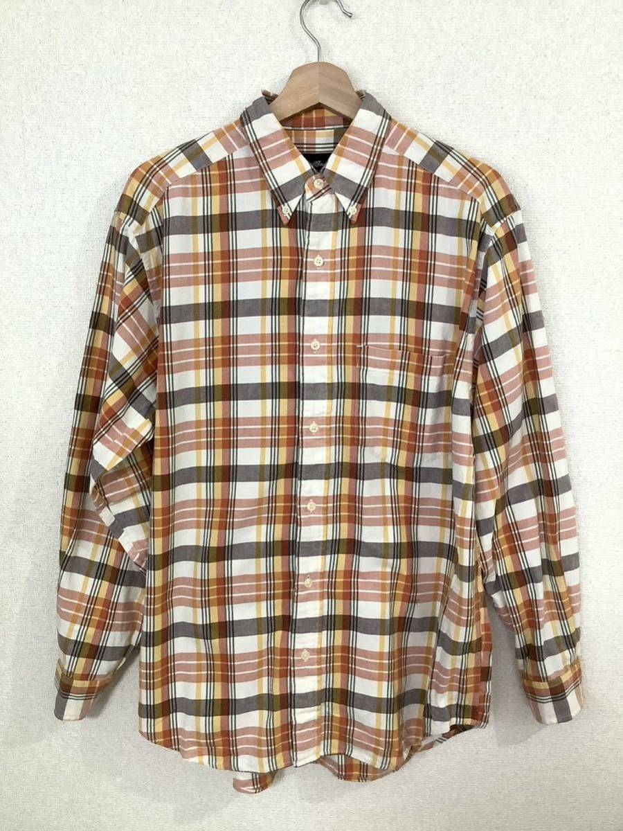 eddie-bauer エディーバウアー ボタンダウンシャツ チェックシャツ アウトドア キャンプ メンズ セレクト アメカジ ブラウン拍卖