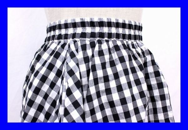 ●美品 ブラウニー BROWNY ウィゴー WEGO フレアスカート ミニ Fサイズ チェック 白 ホワイト 黒 ブラックF4219拍卖