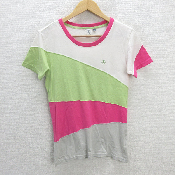 k■エーグル/AIGLE 切り替えデザインTシャツ/アウトドア【XS】LADIES■133【中古】拍卖