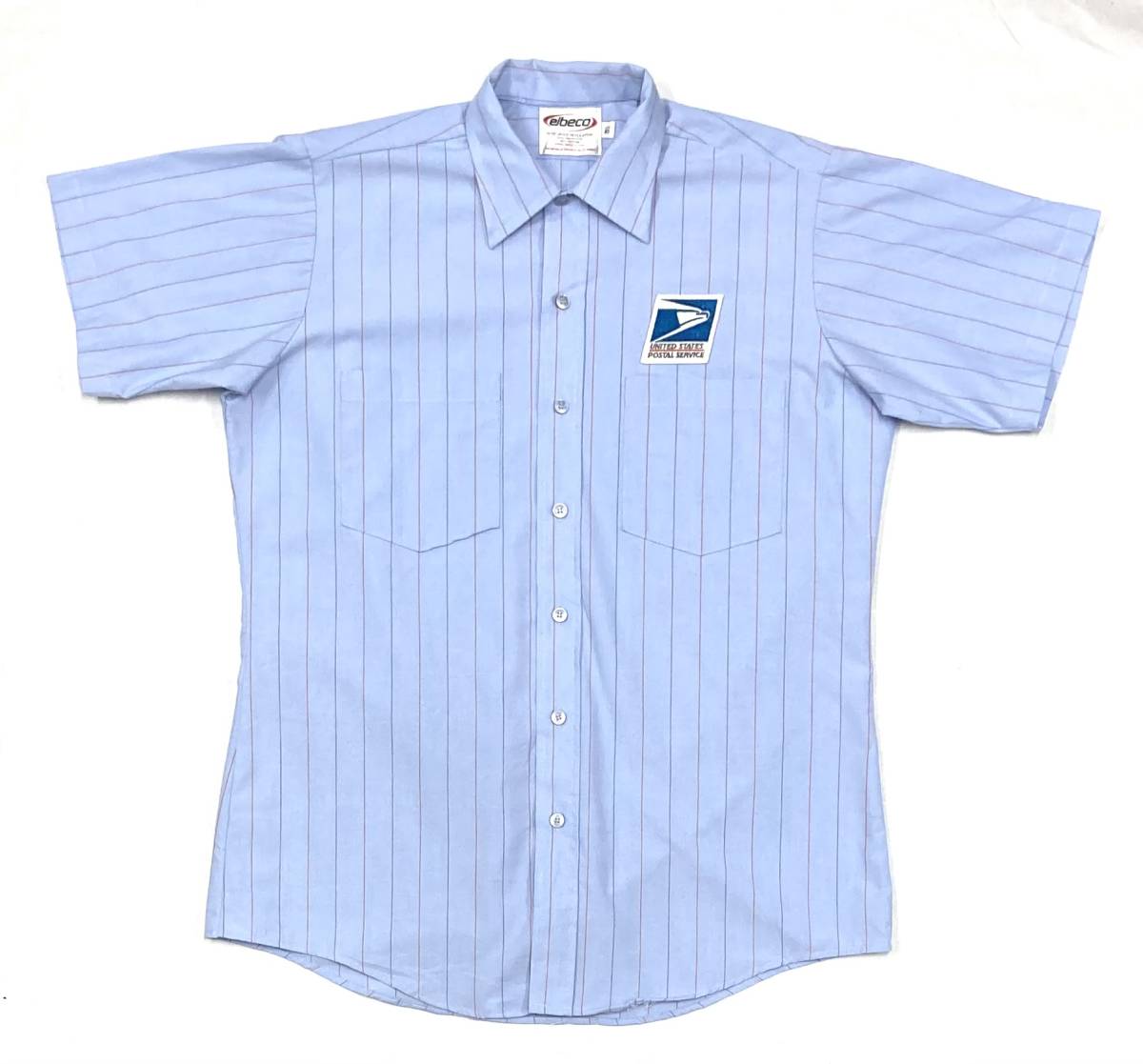 USA製 USPS 企業 ワークシャツ ユニフォーム United States Parcel Service 151/2 ストライプ 拍卖