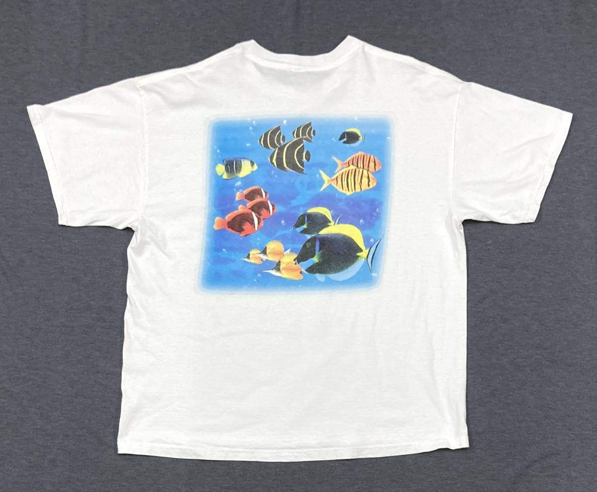 90s〜00s初期 BALTIMORE NATIONAL AQUARIUM Tシャツ 白 XL ボルチモア水族館 魚拍卖