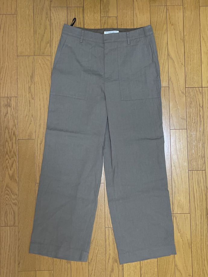 送料無料■タグ付■未使用 23区 カーキ リネン レーヨン ストレートパンツ サイズ44拍卖