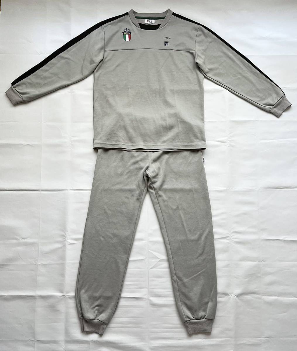 00年代00'sビンテージFILAフィラY2Kイタリアロゴ刺繍ジョガーパンツジャージ上下セットアップLトレーニングHIPHOPトラックスーツNIKE送\600拍卖