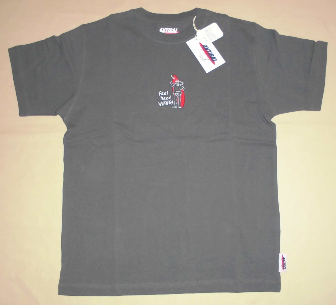 ANTIBAL×TAKEUCHI ATSUSHIコラボ 刺繍Tシャツ サーフボード チャコールM ゆうパケット便で送料無料!拍卖