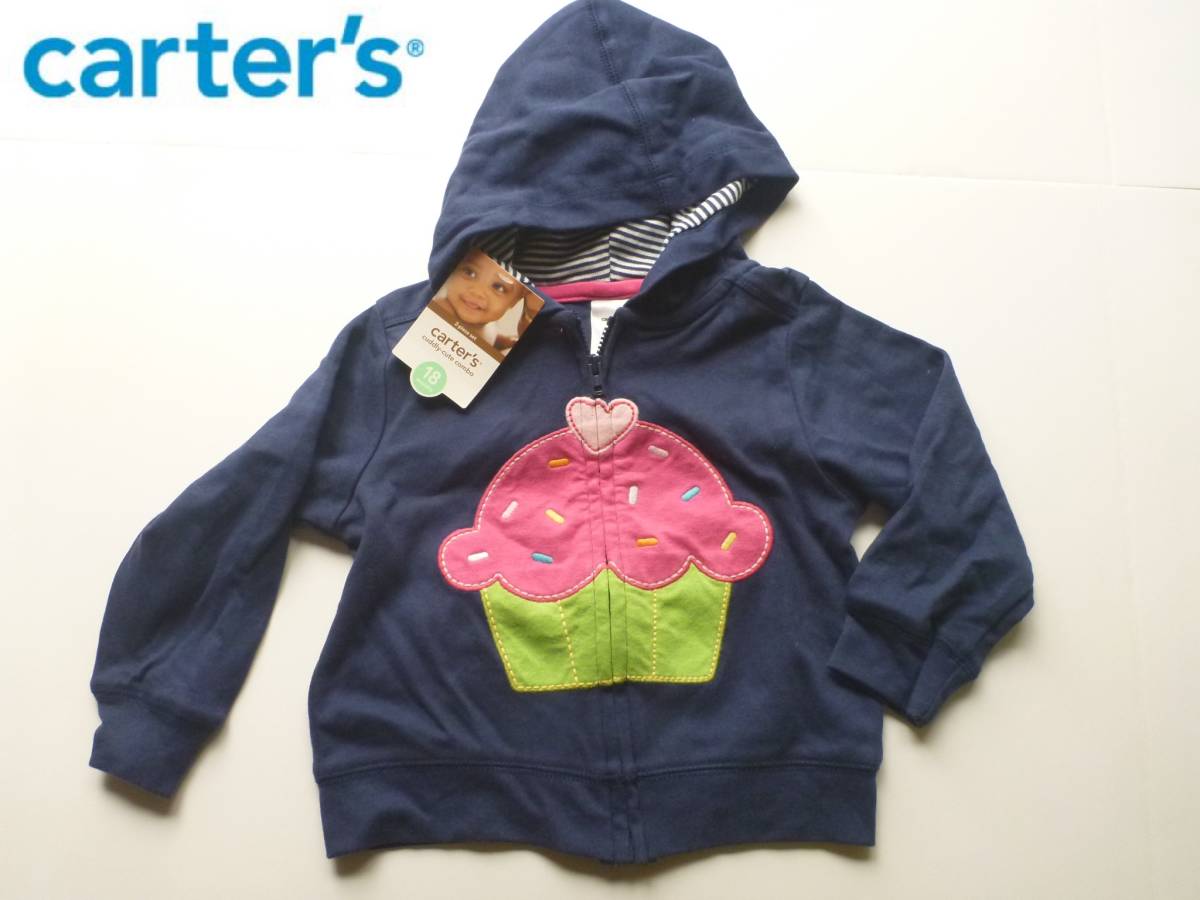新品 carter's カーターズ ★人気ブランド 紺 カップケーキ パーカ カーディガン 18m 80拍卖
