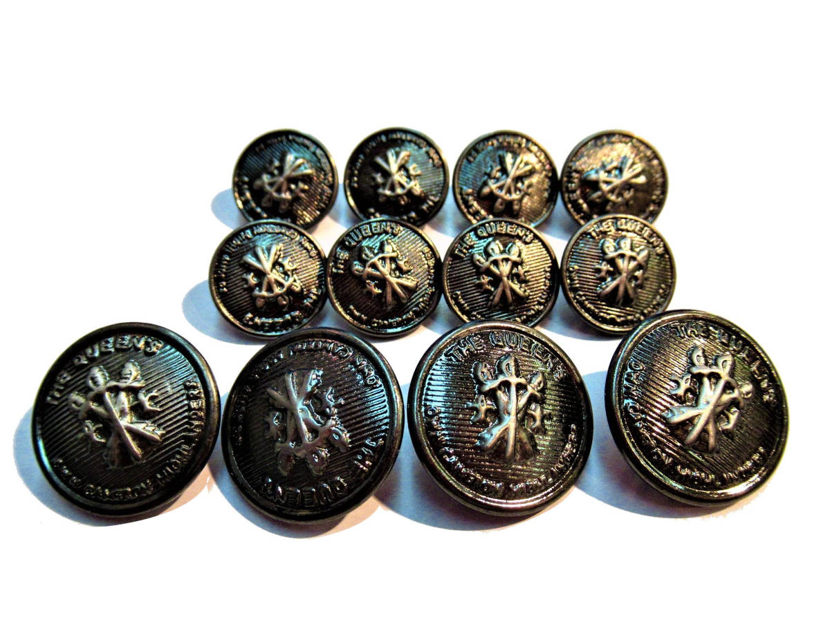 手芸釦 ボタン スーツ ジャケット用 エンブレム金属 かぶせ型 メタル金属ボタン シルバーxブラック 15mm8個 21mm4個 合計12個入り jk023-to拍卖