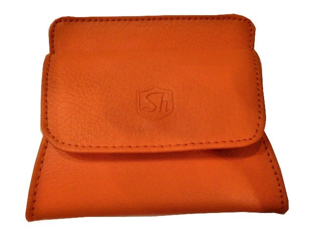 小銭入れ コインケース 財布 皮革カード入れ付きコインケース 小銭入れ サービス品!!オレンジ拍卖