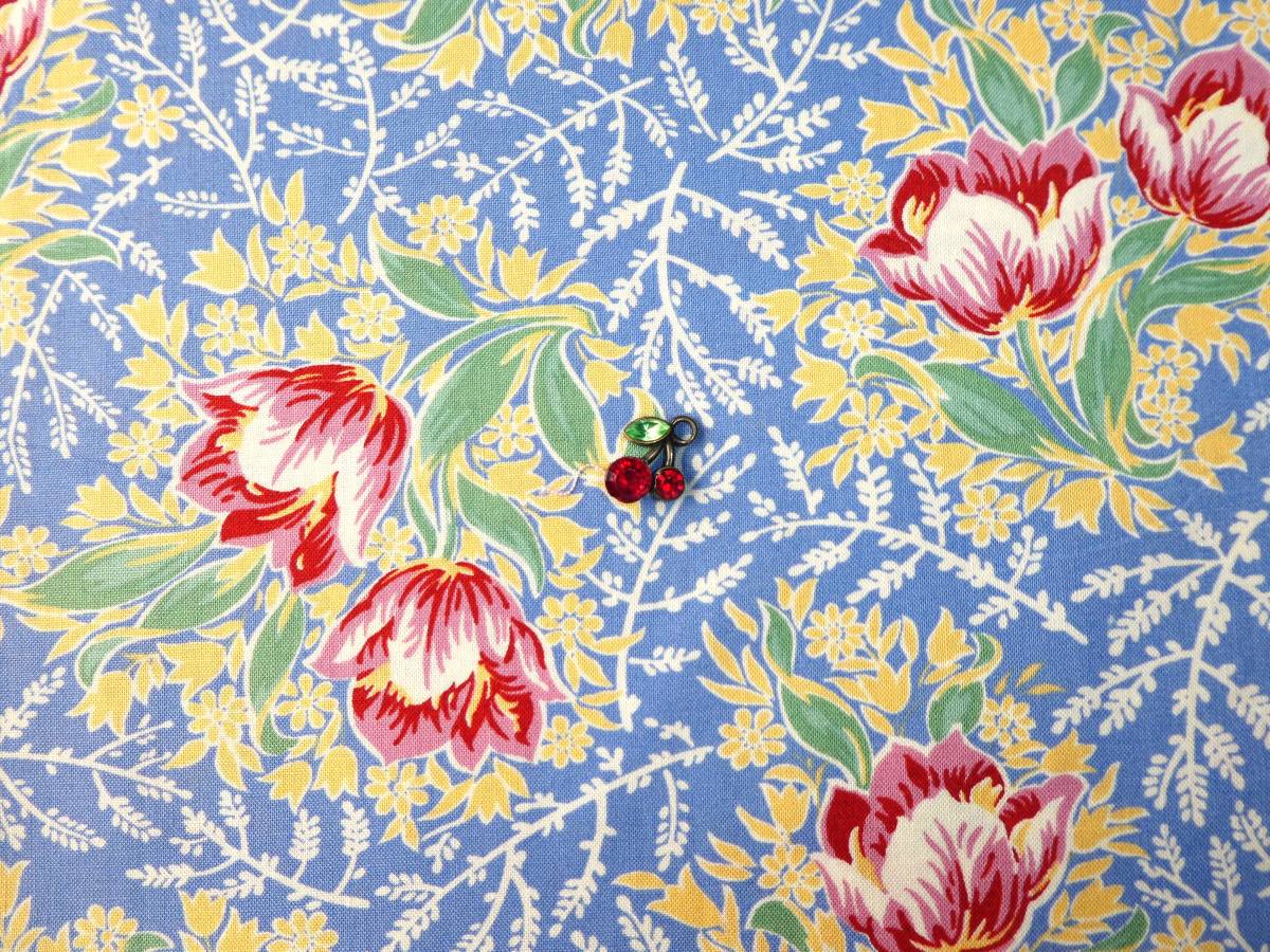 即決★レアusa30’s復刻フラワーブルー ★Granny'sFavoriteFeedsacksⅡレトロ花拍卖