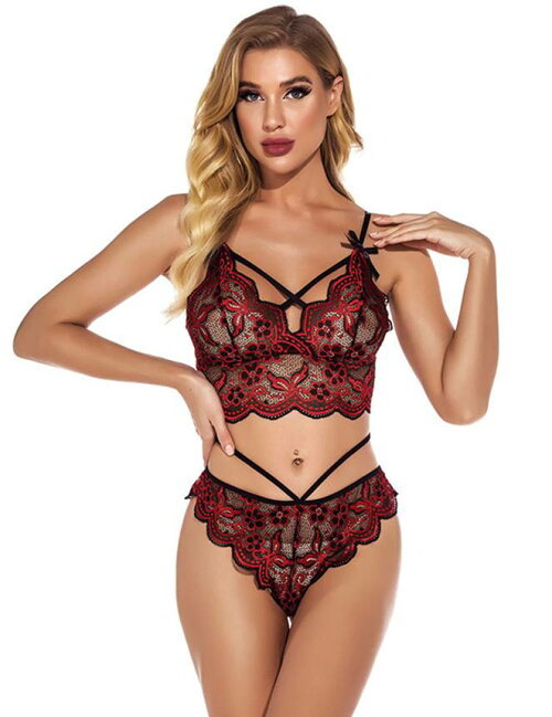 81047-2 Mサイズ ブラ ショーツ 上下 セット セクシーランジェリー 下着 赤拍卖