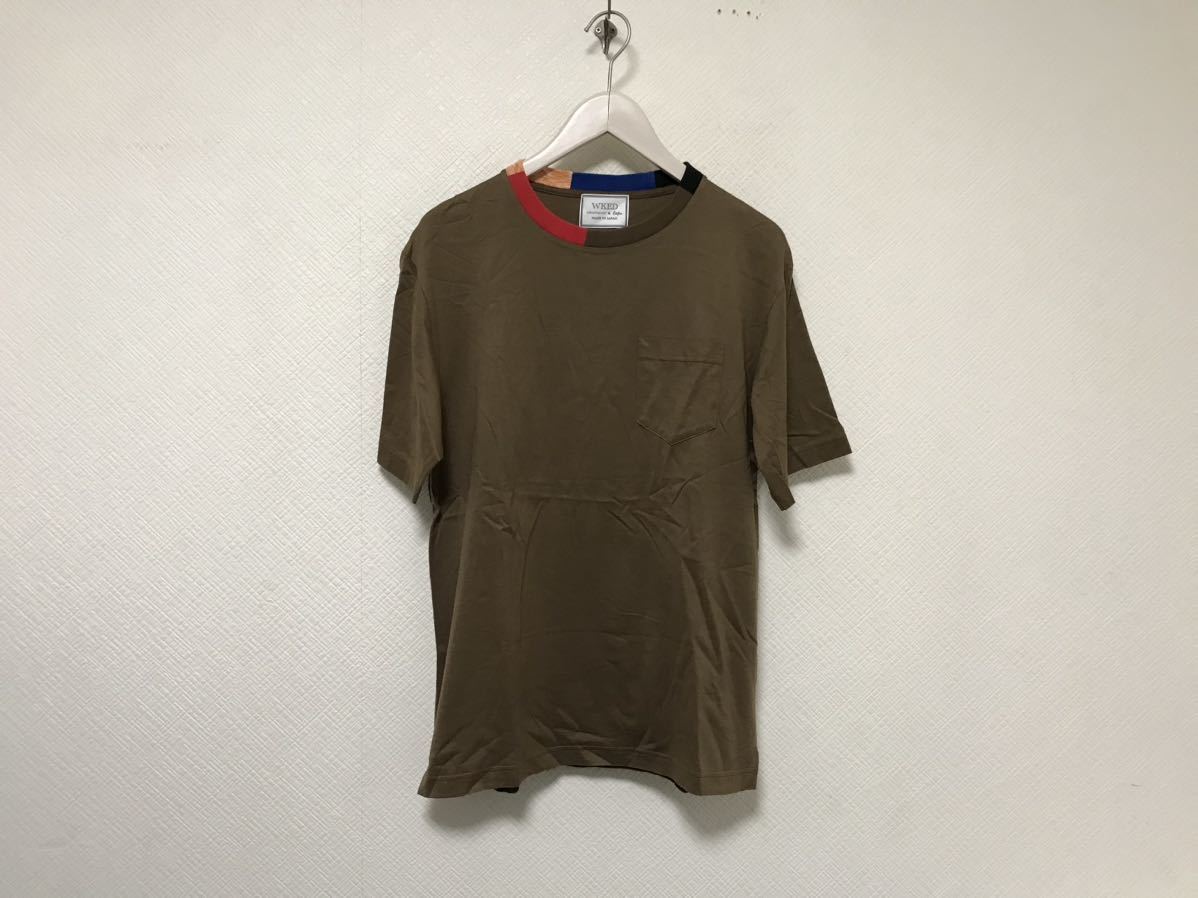 本物ウィークエンドWKEDエディフィスEDIFICEコットンプリント半袖TシャツメンズアメカジサーフミリタリービジネスM茶ブラウン日本製拍卖
