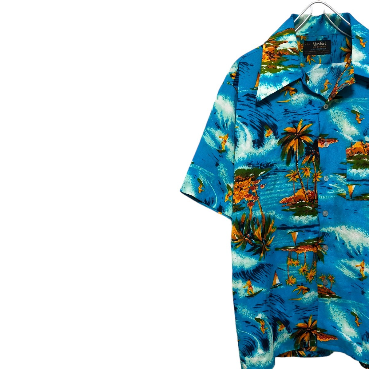 古着 van cort ハワイアンシャツ アロハシャツ 総柄 ヴィンテージ 70s拍卖