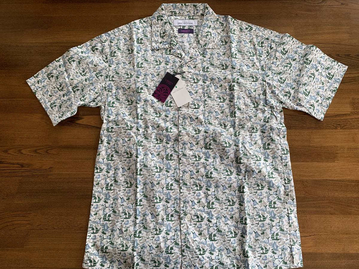 Green Label Relaxing リバティ生地 半袖オープン・シャツ M 新品拍卖