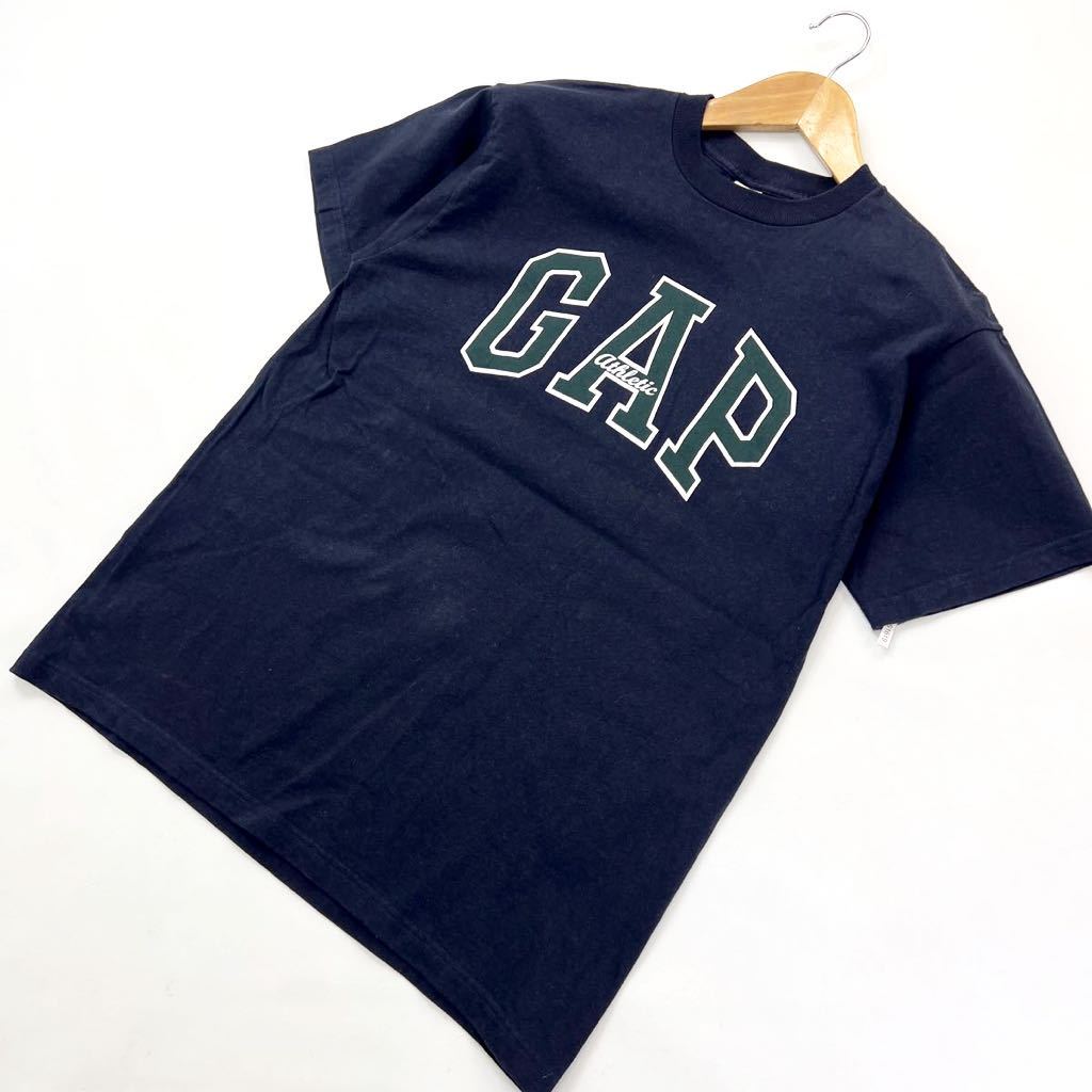 USA製 ☆ GAP 定番ロゴ グリーンプリント◎ 半袖 Tシャツ メンズ XS ネイビー スタイリッシュ アメカジ ストリート 古着 ギャップ■S1619拍卖