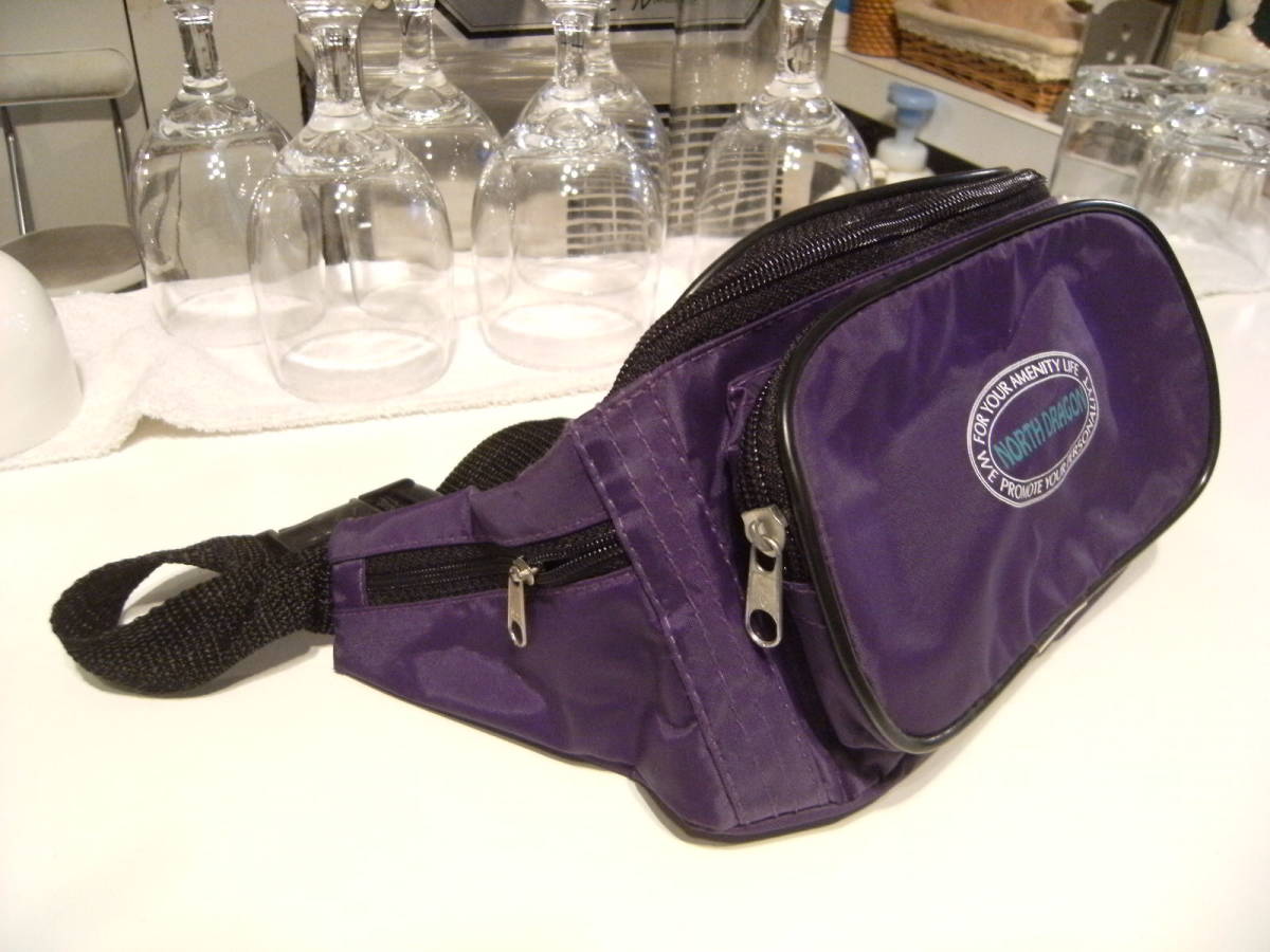 昭和レトロ★80年代★バブル全盛期★NORTH DRAGON ウエストバッグ ウエストポーチ★海外旅行 遠足 アウトドア 登山 スキー 旧車 観光拍卖