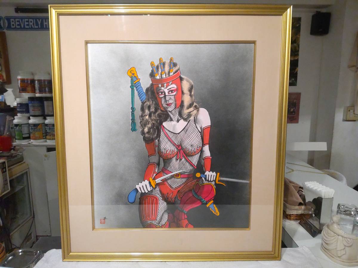 芸能人 歌舞伎 相撲 落語 制作 橋本禎造 江戸文字 江戸流凧絵師 志村康夫 直筆サイン入り 絵 女性 忍者 魔女 セクシー 美女 悪 武士 暴走族拍卖