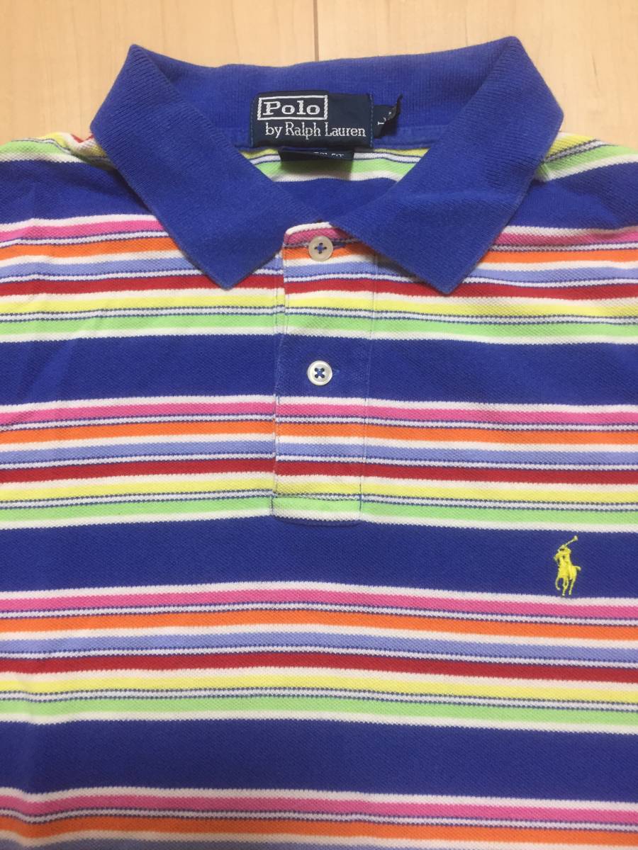RALPH LAUREN ラルフローレン レインボー ポロシャツ 送料込 92 93 bear pwing cookie snowbeach sport golf ski hitech拍卖