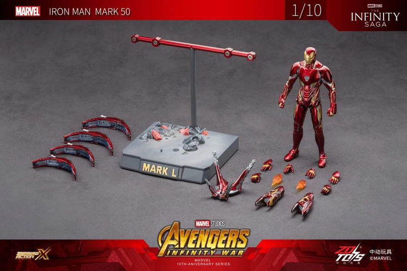 アイアンマン マーク50 セントリー同梱版 1/10スケール アクションフィギュア Zhongdong toy Middle action toy: 7-inch IRON MAN MK50拍卖