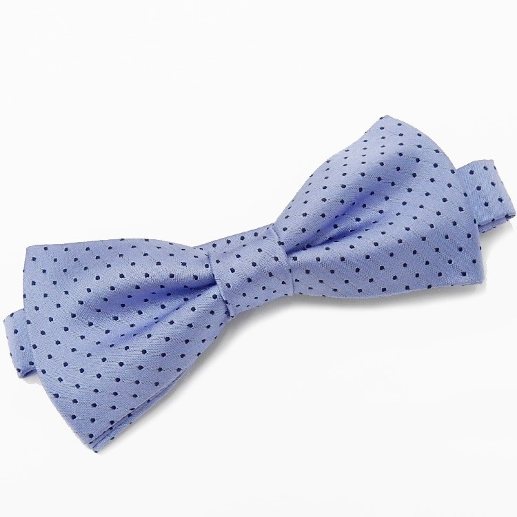 礼装 蝶ネクタイ(中)6×13cm 蝶タイ ボータイ ライトブルー/ドット バタフライタイプ 絹100% 日本製 メール便可 CT-D21拍卖