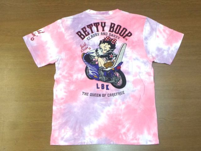 LOW BLOW KNUCKLE ベティ ブープ コラボ Tシャツ/Mサイズ/ロー ブロー ナックル BETTY BOOP 523869 ヤンキー ロケット/新品 刺繍 半袖T拍卖