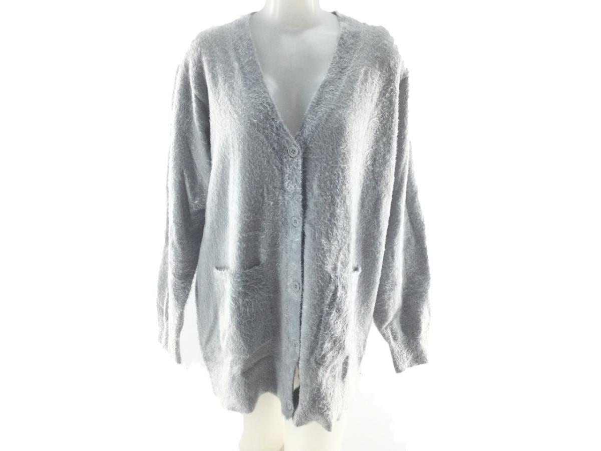 モールニットカーディガン なめらかふわふわ 看護師 介護士 LL ライトグレー拍卖