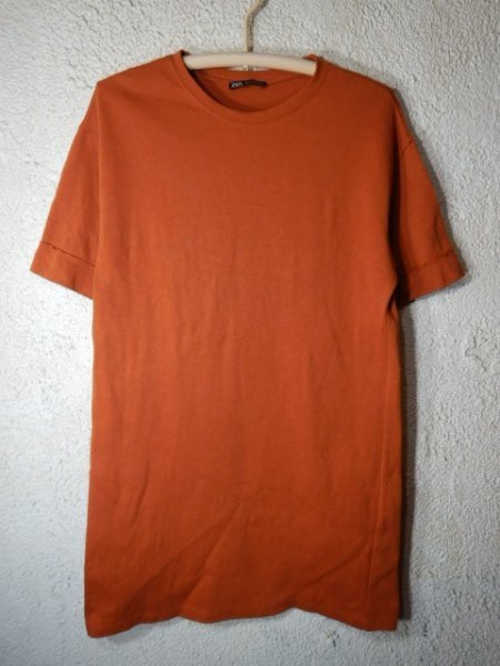 n7456 ZARA ザラ 半袖 チュニック ロング tシャツ ロングカットソー 人気 送料格安拍卖