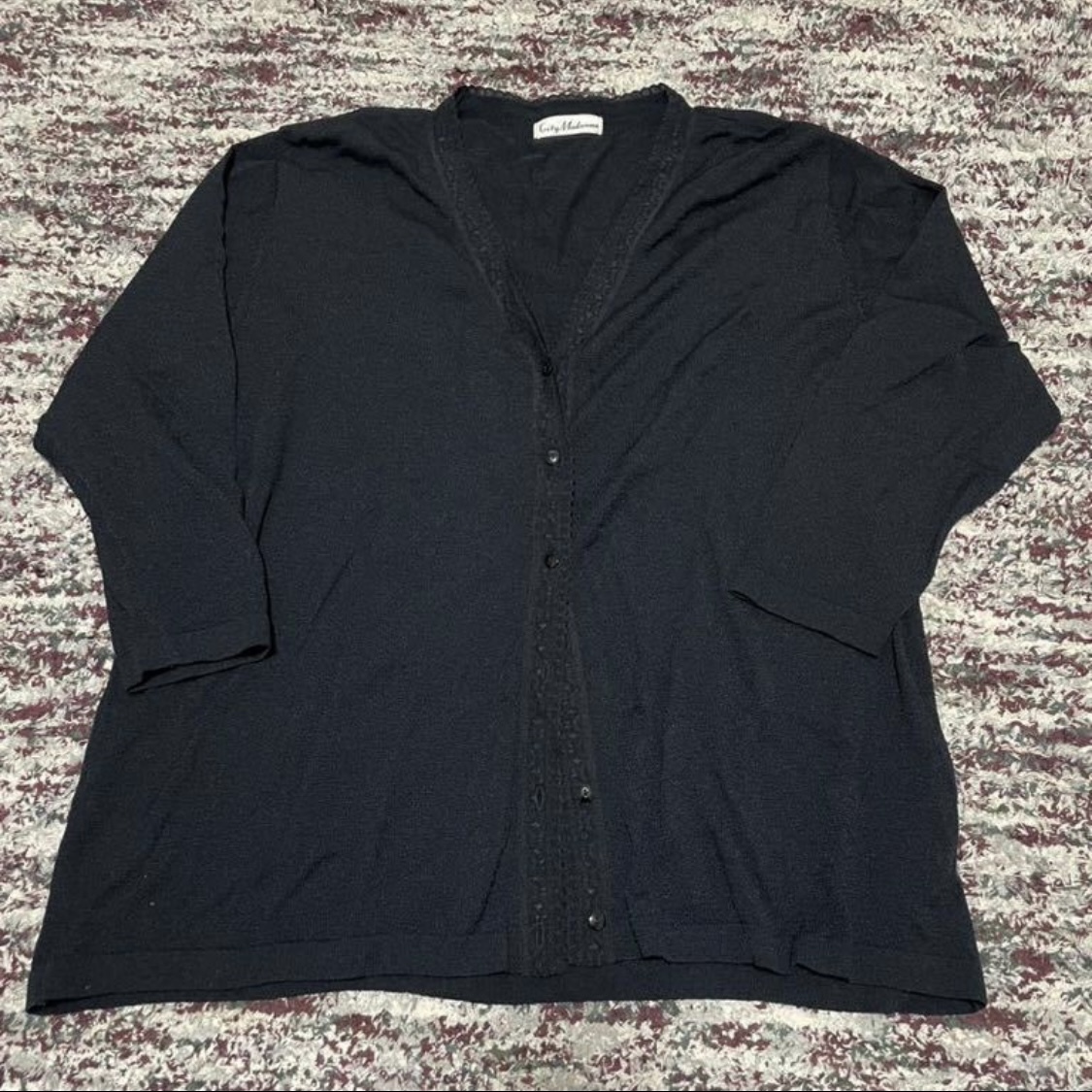 カーディガン ジャケット セレモニー 黒 Lサイズ相当 ブラックフォーマルにも拍卖