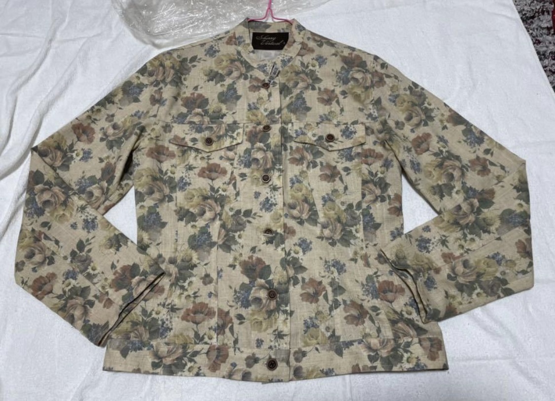 VERTICAL CLUB レディース 花柄 サマージャケット Mサイズ 麻 混拍卖