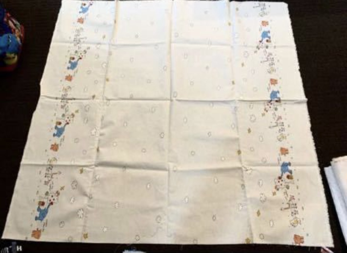 正方形 動物柄 生成り 生地 112.5×107拍卖